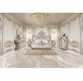 Sandoval Beige and Champagne Upholstered Panel Bedroom Set