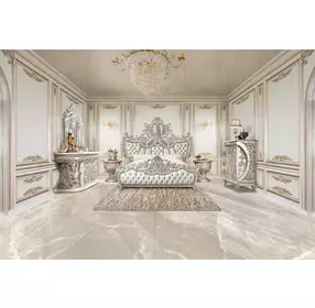Sandoval Beige and Champagne Upholstered Panel Bedroom Set
