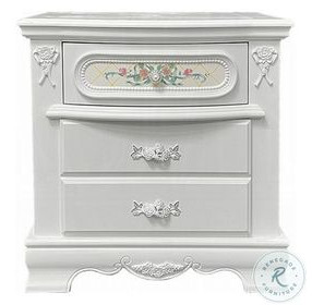 Flora White 2 Drawer Nightstand