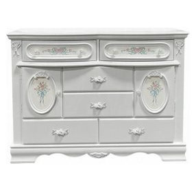Flora White 6 Drawer Dresser