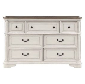 Florian Brown and Antique White 7 Drawer Dresser