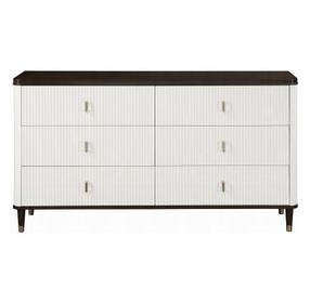 Carena White and Walnut 6 Drawer Dresser