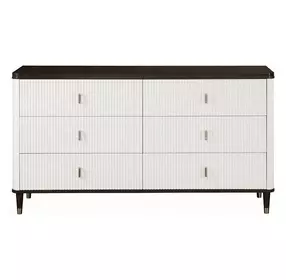 Carena White and Walnut 6 Drawer Dresser