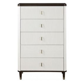 Carena White and Walnut 5 Drawer Chest
