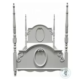 Flora Gray Full Poster Bed