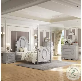 Flora Gray Youth Poster Bedroom Set