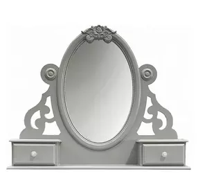 Flora Gray Oval Dresser Mirror with Jewelry Storage