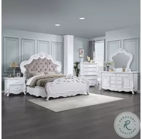 Latisha White Upholstered Bedroom Set