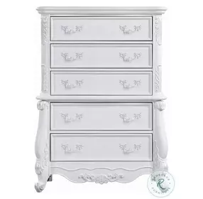 Latisha White 5 Drawer Chest