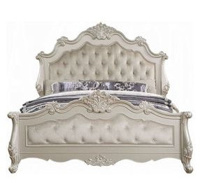 Bently Champagne King Upholstered Panel Bed