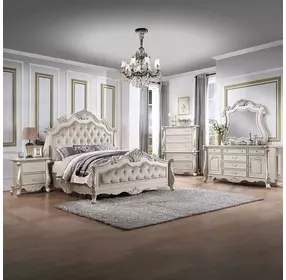 Bently Champagne Upholstered Panel Bedroom Set