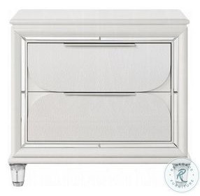 Tarian Pearl White 2 Drawer Nightstand