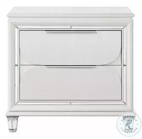 Tarian Pearl White 2 Drawer Nightstand