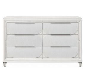 Tarian Pearl White 6 Drawer Dresser