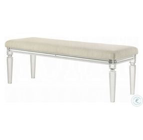 Tarian Pearl White 54" Upholstered Bench
