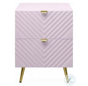Gaines Pink High Gloss 2 Drawer Nightstand