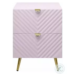 Gaines Pink High Gloss 2 Drawer Nightstand