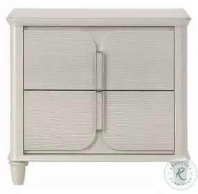 Laveda Pearl White 2 Drawer Nightstand