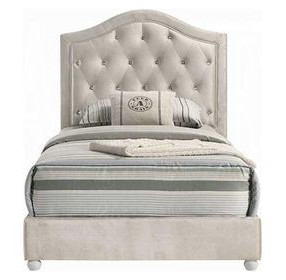 Reggie Beige Full Upholstered Panel Bed