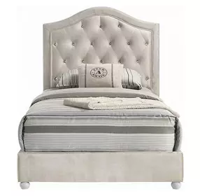 Reggie Beige Full Upholstered Panel Bed