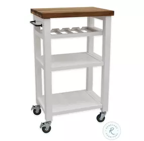 Belden Brown And White Kitchen Cart