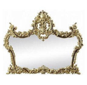 Desiderius Antique Gold and Hand Paint Brown Arched Dresser Mirror