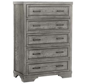 Foundry Brushed Pewter 5 Drawer Chest