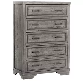 Foundry Brushed Pewter 5 Drawer Chest