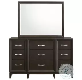Warren Merlot 9 Drawer Dresser And Mirror