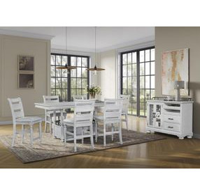 Clover Ridge Whitewash Counter Height Set