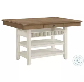 Marlow Antique White And Walnut Counter Height Dining Table
