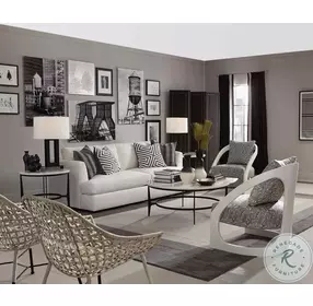 Avondale Blackened And White Marble Round Metal Occasional Table Set