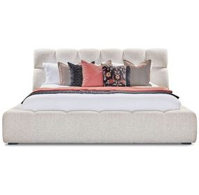 Escape Fluffy River Rock Queen Upholstered Panel Bed