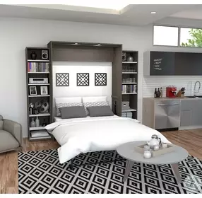 Cielo By Classic Bark Gray and White 104" Queen Wall Bed Kit