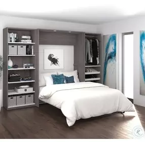 Cielo By Classic Bark Gray and White 118" Full Wall Bed Kit