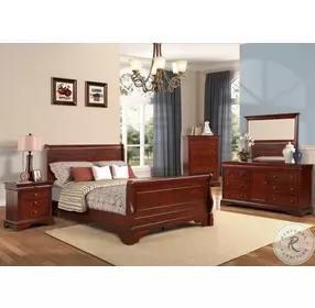 Versaille Bordeaux Sleigh Bedroom Set