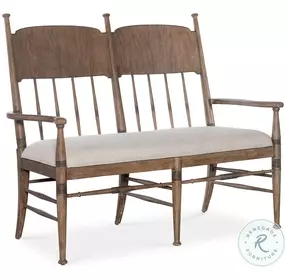 Newport Beige Dining Bench With Brown Frame