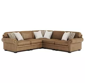 Grandview Brown Leather Modular Sectional