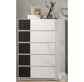 Bianca White And Gray Marble Chest