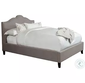 Taylor Falstaff Gray Performance Fabric King Upholstered Panel Bed