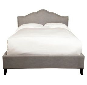 Jamie Falstaff Gray Performance Fabric Queen Upholstered Panel Bed