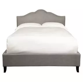 Jamie Falstaff Gray Performance Fabric King Upholstered Panel Bed