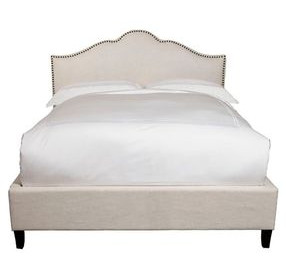 Jamie Flour Natural Performance Fabric King Upholstered Panel Bed