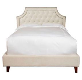 Jasmine Champagne Natural Queen Upholstered Panel Bed