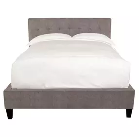 Jody Cornflower Gray Performance Fabric Queen Upholstered Panel Bed
