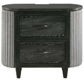 Skyline Onyx 2 Drawer Nightstand with USB Charging