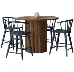 Auden Black and Chestnut 5 Piece Counter Height Dining Set