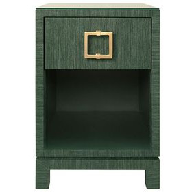 Blair Green Dyed Square 1 Drawer Glass Top Side Table