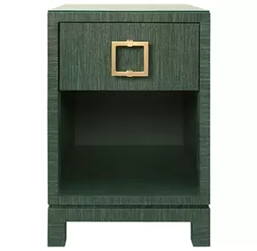 Blair Green Dyed Square 1 Drawer Glass Top Side Table
