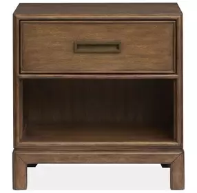 Ridgefield Russet 1 Drawer Open Nightstand with USB Charging